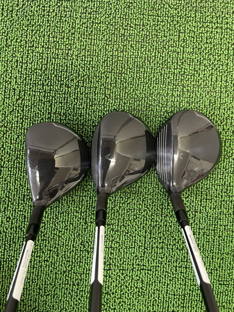 左から7番、９番、11番のクアンタムミニスピナーフェアウェイウッドのクラウン部分
